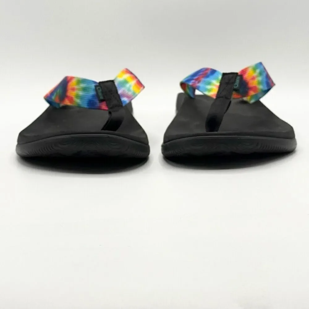 Chaco Chillos Flip Flops in Rainbow Tie Dye - Men’s US 12